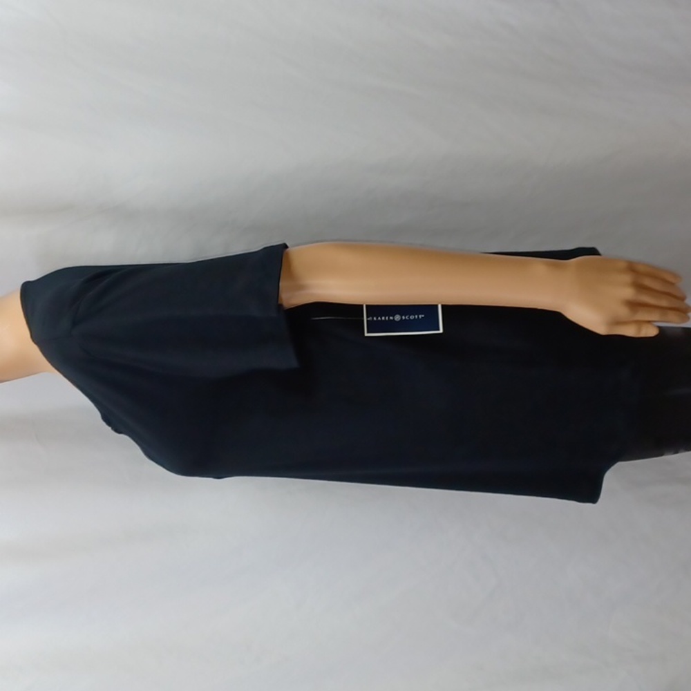 Karen Scott Women's Cotton Keyhole-Cutout Top, Deep Black - Picture 4 of 9